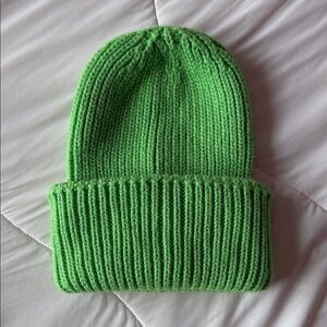 Dressed in LALA Lime Green Chunky Knit Beanie